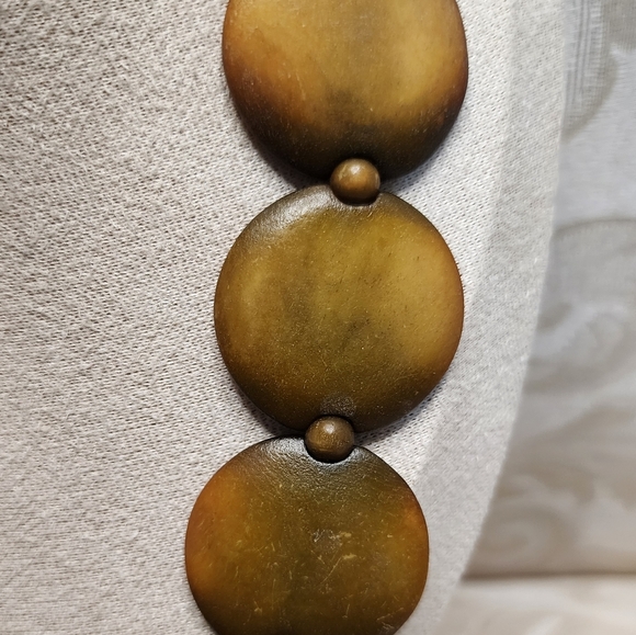 VINTAGE TAGUA NUT DISC NECKLACE NATURAL VEGETABLE IVORY BOHO ARTISAN - Picture 4 of 8